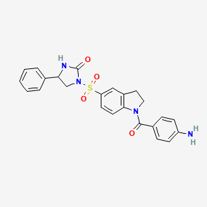 1-[[1-(4-aminobenzoyl)-2,3-dihydroindol-5-yl]sulfonyl]-4-phenylimidazolidin-2-one