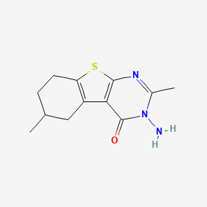 5,6,7,8-Tetrahydro-3-amino-2,6-dimethyl-(1)benzothieno(2,3-d)pyrimidin-4(3H)-one