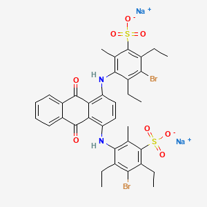 Benzenesulfonic acid, 3,3'-((9,10-dihydro-9,10-dioxo-1,4-anthracenediyl)diimino)bis(5-bromo-4,6-diethyl-2-methyl-, disodium salt