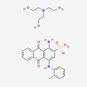 molecular formula C27H31N3O8S B15193448 1-Amino-4-(2-methylanilino)-9,10-dioxoanthracene-2-sulfonic acid;2-[bis(2-hydroxyethyl)amino]ethanol CAS No. 77847-13-3