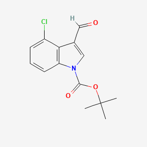 molecular formula C14H14ClNO3 B1519348 tert-Butyl 4-chloro-3-formyl-1H-indole-1-carboxylate CAS No. 914349-00-1