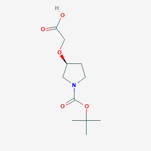 molecular formula C11H19NO5 B1519357 (S)-2-((1-(叔丁氧羰基)吡咯烷-3-基)氧基)乙酸 CAS No. 895126-64-4