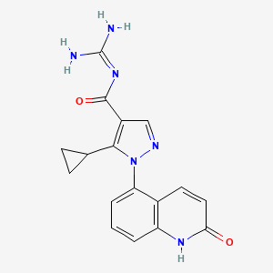 molecular formula C17H16N6O2 B15193582 Zoniporide metabolite M1 CAS No. 372078-43-8