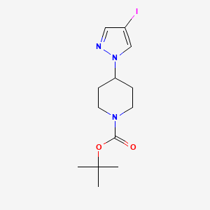molecular formula C13H20IN3O2 B1519369 叔丁基 4-(4-碘-1H-吡唑-1-基)哌啶-1-羧酸酯 CAS No. 877399-73-0