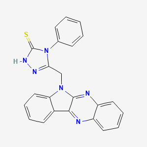 1H-1,3,4-Triazole-2-thiol, 5-((6H-indolo(2,3-b)quinoxalin-6-yl)methyl)-1-phenyl-