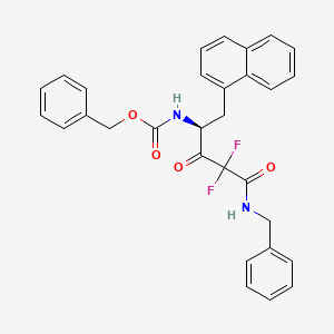 Carbamic acid, (3,3-difluoro-1-(1-naphthalenylmethyl)-2,4-dioxo-4-((phenylmethyl)amino)butyl)-, phenylmethyl ester