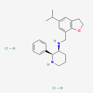 3-Piperidinamine, N-((2,3-dihydro-5-(1-methylethyl)-7-benzofuranyl)methyl)-2-phenyl-, dihydrochloride, (2S,3S)-