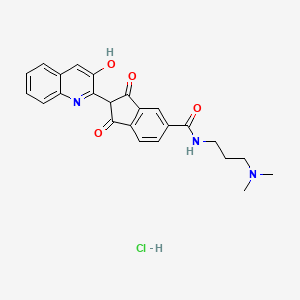 1H-Indene-5-carboxamide, N-(3-(dimethylamino)propyl)-2,3-dihydro-2-(3-hydroxy-2-quinolinyl)-1,3-dioxo-, monohydrochloride