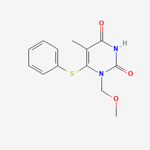 molecular formula C13H14N2O3S B15193935 1-Methoxymethyl-6-(phenylthio)thymine CAS No. 136160-17-3