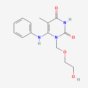 2,4(1H,3H)-Pyrimidinedione, 1-((2-hydroxyethoxy)methyl)-5-methyl-6-(phenylamino)-