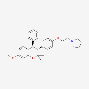 Pyrrolidine, 1-(2-(4-(3,4-dihydro-2,2-dimethyl-7-methoxy-4-phenyl-2H-1-benzopyran-3-yl)phenoxy)ethyl)-, (E)-