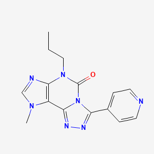 5H-1,2,4-Triazolo(3,4-i)purin-5-one, 6,9-dihydro-9-methyl-6-propyl-3-(4-pyridinyl)-