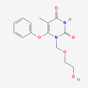 2,4(1H,3H)-Pyrimidinedione, 1-((2-hydroxyethoxy)methyl)-5-methyl-6-phenoxy-