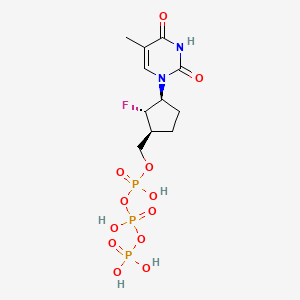 molecular formula C11H18FN2O12P3 B15194164 2-F-3-MeOCyclopentylTTP CAS No. 137767-64-7