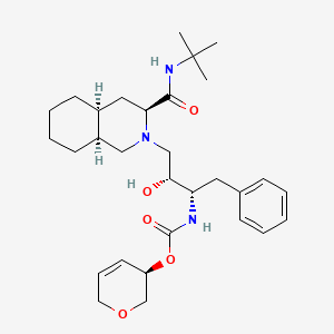 3-(3-(R)-(((2,3-Dihydro-3-pyranyloxy)carbonyl)amino)-4-phenyl-2(R)-hydroxybutyl)-N-(1,1-dimethylethyl)-3-decahydroisoquinolinecarboxamide