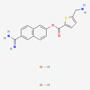 2-Thiophenecarboxylic acid, 5-(aminomethyl)-, 6-(aminoiminomethyl)-2-naphthalenyl ester, dihydrobromide