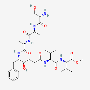 L-Valine, N-(N-(4-hydroxy-1-oxo-6-phenyl-5-((N-(N-L-seryl-L-alanyl)-L-alanyl)amino)hexyl)-L-valyl)-, methyl ester, (R-(R*,S*))-