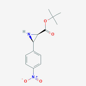 molecular formula C13H16N2O4 B15194211 Tert-butyl (2R,3R)-3-(4-nitrophenyl)aziridine-2-carboxylate 