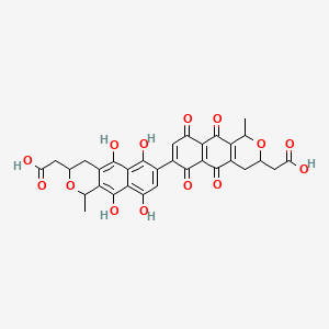 (7,7'-Bi-1H-naphtho(2,3-c)pyran)-3,3'-diacetic acid, 3,3',4,4',6,6',9,9'-octahydro-5,5',10,10'-tetrahydroxy-1,1'-dimethyl-6,6',9,9'-tetraoxo-