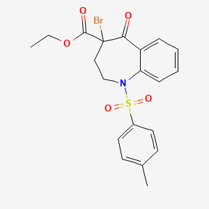 Ethyl 4-bromo-1-((4-methylphenyl)sulfonyl)-5-oxo-2,3,4,5-tetrahydro-1H-1-benzazepine-4-carboxylate