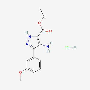 1H-Pyrazole-3-carboxylic acid, 4-amino-5-(3-methoxyphenyl)-, ethyl ester, monohydrochloride