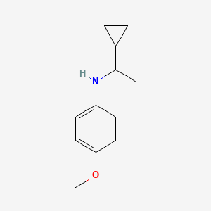 molecular formula C12H17NO B1519436 N-(1-环丙基乙基)-4-甲氧基苯胺 CAS No. 1020962-38-2