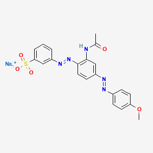 2-(Acetylamino)-1-((3-sulfophenyl)azo)-4-((4-methoxyphenyl)azo)benzene, sodium salt