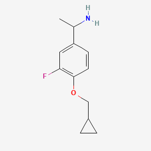 molecular formula C12H16FNO B1519447 1-[4-(环丙基甲氧基)-3-氟苯基]乙胺 CAS No. 1019606-90-6