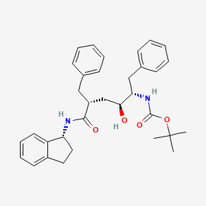 Carbamic acid, ((1S,2S,4R)-5-(((1R)-2,3-dihydro-1H-inden-1-yl)amino)-2-hydroxy-5-oxo-1,4-bis(phenylmethyl)pentyl)-1,1-dimethylethyl ester