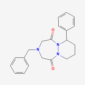 molecular formula C21H23N3O2 B15194546 3-Benzyl-7-phenylhexahydro-1H-pyridazino[1,2-a][1,2,5]triazepine-1,5(2H)-dione CAS No. 67744-81-4