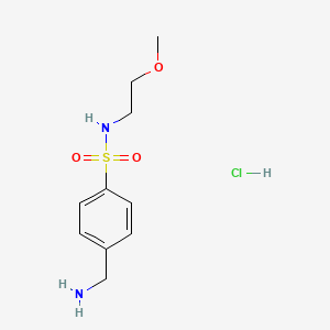 molecular formula C10H17ClN2O3S B1519458 4-(aminomethyl)-N-(2-methoxyethyl)benzene-1-sulfonamide hydrochloride CAS No. 1171739-44-8