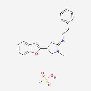 1-Methyl-4-(2-benzofuryl)-2-phenethyliminopyrrolidine methanesulfonate