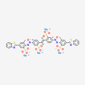 Benzenesulfonic acid, 2,2'-(1,2-ethenediyl)bis(5-((4-(6-methyl-2-benzothiazolyl)sulfophenyl)azoxy)-, tetrasodium salt