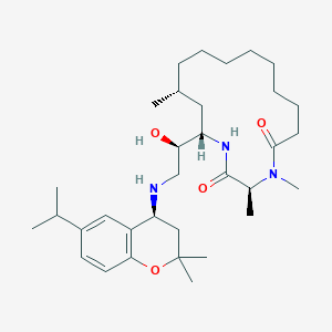 (3S,14R,16S)-16-[(1R)-2-[[(4S)-2,2-dimethyl-6-propan-2-yl-3,4-dihydrochromen-4-yl]amino]-1-hydroxyethyl]-3,4,14-trimethyl-1,4-diazacyclohexadecane-2,5-dione