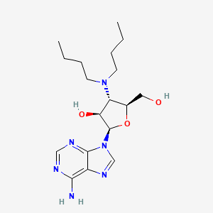 9H-Purin-6-amine, 9-(3-deoxy-3-(dibutylamino)-beta-D-arabinofuranosyl)-