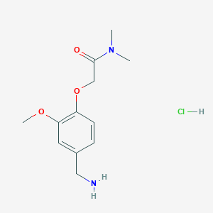 molecular formula C12H19ClN2O3 B1519475 2-[4-(aminomethyl)-2-methoxyphenoxy]-N,N-dimethylacetamide hydrochloride CAS No. 1170889-23-2