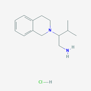 molecular formula C14H23ClN2 B1519479 2-(3,4-dihydroisoquinolin-2(1H)-yl)-3-methylbutan-1-amine hydrochloride CAS No. 1170042-02-0