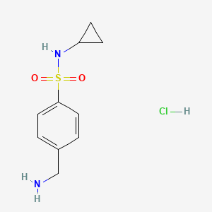 molecular formula C10H15ClN2O2S B1519480 4-(aminomethyl)-N-cyclopropylbenzenesulfonamide hydrochloride CAS No. 1170903-26-0