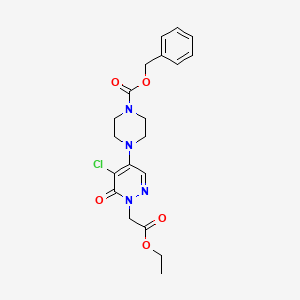 molecular formula C20H23ClN4O5 B1519485 Benzyl 4-[5-chloro-1-(2-ethoxy-2-oxoethyl)-6-oxo-1,6-dihydro-4-pyridazinyl]tetrahydro-1(2H)-pyrazinecarboxylate CAS No. 1000018-18-7