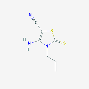 molecular formula C7H7N3S2 B1519522 4-氨基-3-(丙-2-烯-1-基)-2-硫代亚甲基-2,3-二氢-1,3-噻唑-5-腈 CAS No. 1019014-31-3