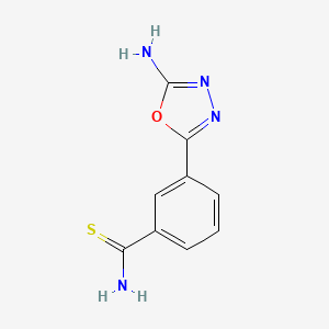 molecular formula C9H8N4OS B1519531 3-(5-氨基-1,3,4-恶二唑-2-基)苯-1-硫代甲酰胺 CAS No. 1223354-08-2