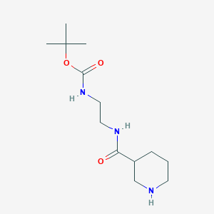 molecular formula C13H25N3O3 B1519543 tert-butyl N-[2-(piperidin-3-ylformamido)ethyl]carbamate CAS No. 1221726-00-6