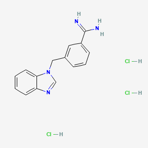 molecular formula C15H17Cl3N4 B1519545 3-(1H-1,3-benzodiazol-1-ylmethyl)benzene-1-carboximidamide trihydrochloride CAS No. 1223492-40-7