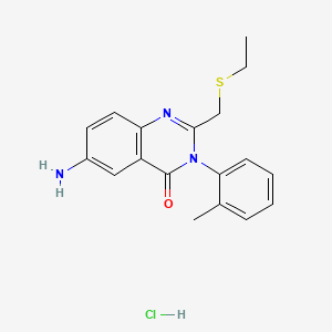 4(3H)-Quinazolinone, 6-amino-2-((ethylthio)methyl)-3-(2-methylphenyl)-, monohydrochloride