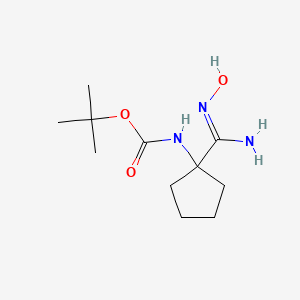 molecular formula C11H21N3O3 B1519553 tert-butyl N-[1-(N'-hydroxycarbamimidoyl)cyclopentyl]carbamate CAS No. 1240562-52-0