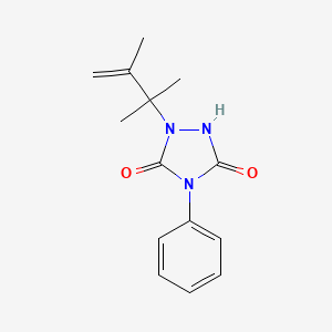 molecular formula C14H17N3O2 B15195530 4-Phenyl-1-(1,1,2-trimethyl-2-propenyl)-1,2,4-triazolidine-3,5-dione CAS No. 64891-99-2