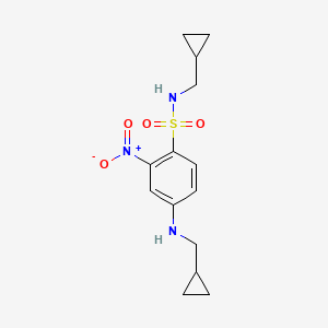 molecular formula C14H19N3O4S B1519555 N-(环丙基甲基)-4-[(环丙基甲基)氨基]-2-硝基苯磺酰胺 CAS No. 1221726-11-9