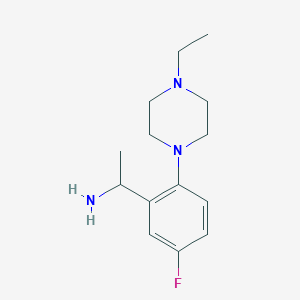 molecular formula C14H22FN3 B1519556 1-[2-(4-乙基哌嗪-1-基)-5-氟苯基]乙-1-胺 CAS No. 1019553-69-5