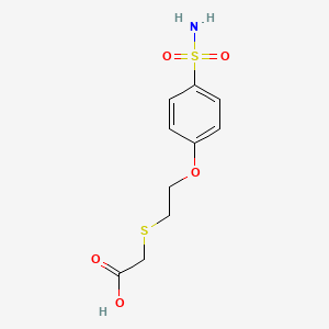 molecular formula C10H13NO5S2 B1519560 2-{[2-(4-磺酰基苯氧基)乙基]硫代}乙酸 CAS No. 1098390-88-5