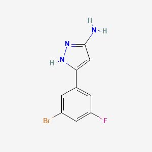 molecular formula C9H7BrFN3 B1519565 5-(3-bromo-5-fluorophenyl)-1H-pyrazol-3-amine CAS No. 1186653-50-8